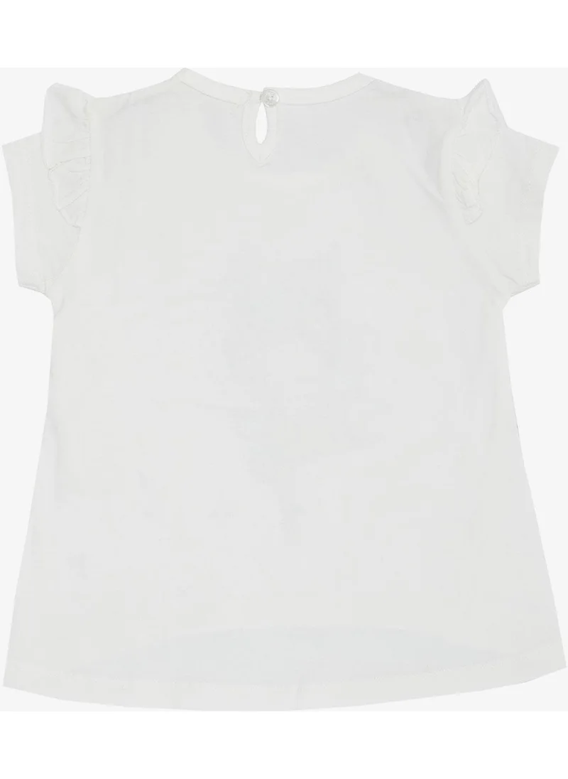 Breeze Girl's T-Shirt Spring Themed Ballerina Girl Printed 1.5-5 Years, White