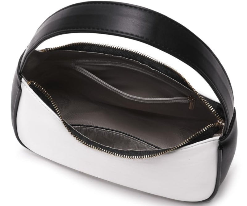 CYHTWSDJ Shoulder Bags for Women, Cute Hobo Tote Handbag Mini Clutch Purse with Zipper Closure (Black& White) - Image 3