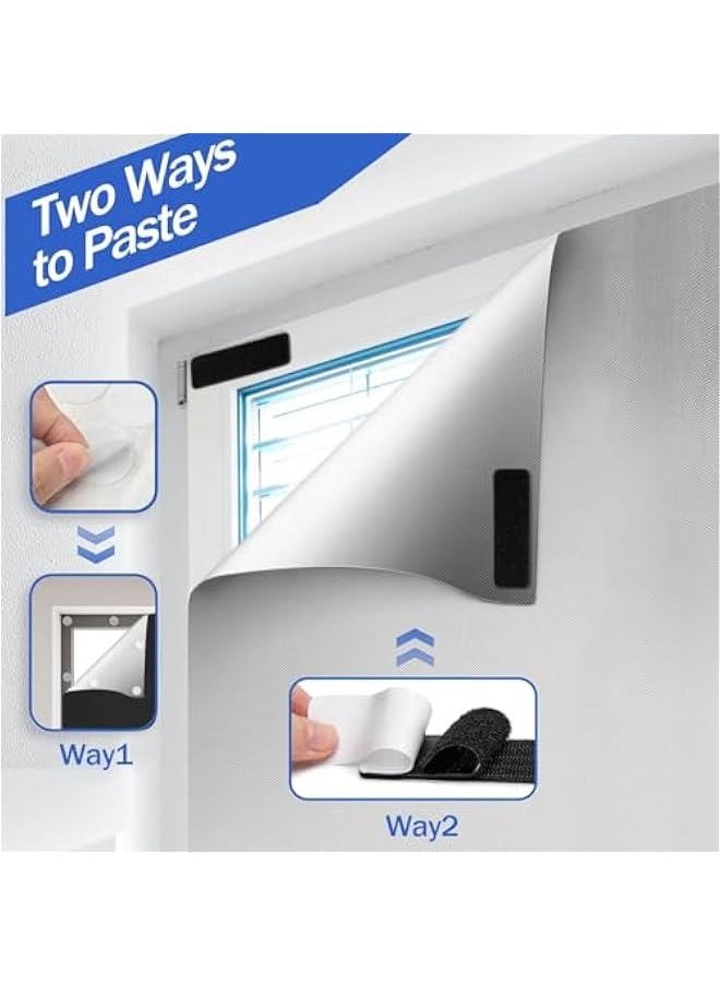 MIXDE - Blackout Blind, Portable DIY Window Blinds No Drill Easy Stick On Window, Blackout Curtains with Velcro&Soft Ruler for Baby Nursery, Bedroom,Travel (White) - Image 1