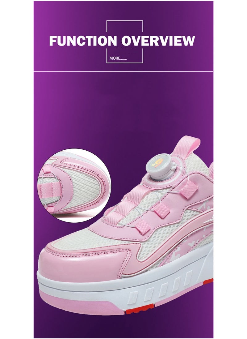 NIBEMINENT Kids Roller Skates Shoes 4 Wheels Roller Shoes Boys Girls Wheel Shoes Roller Sneakers Shoes for Beginner More Balanced  - Image 5