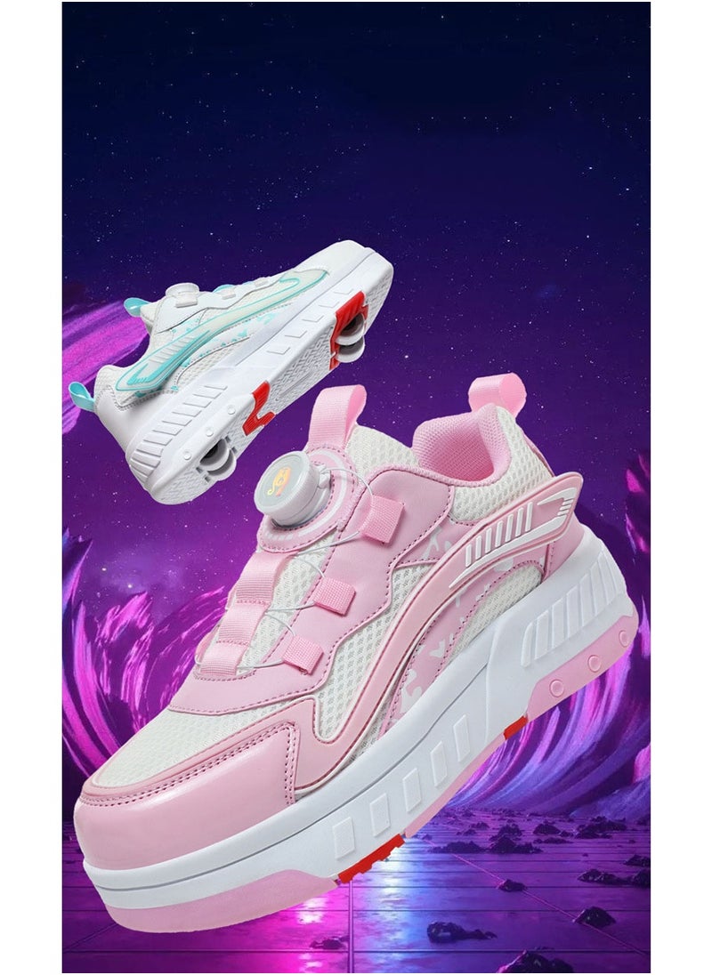 NIBEMINENT Kids Roller Skates Shoes 4 Wheels Roller Shoes Boys Girls Wheel Shoes Roller Sneakers Shoes for Beginner More Balanced  - Image 3