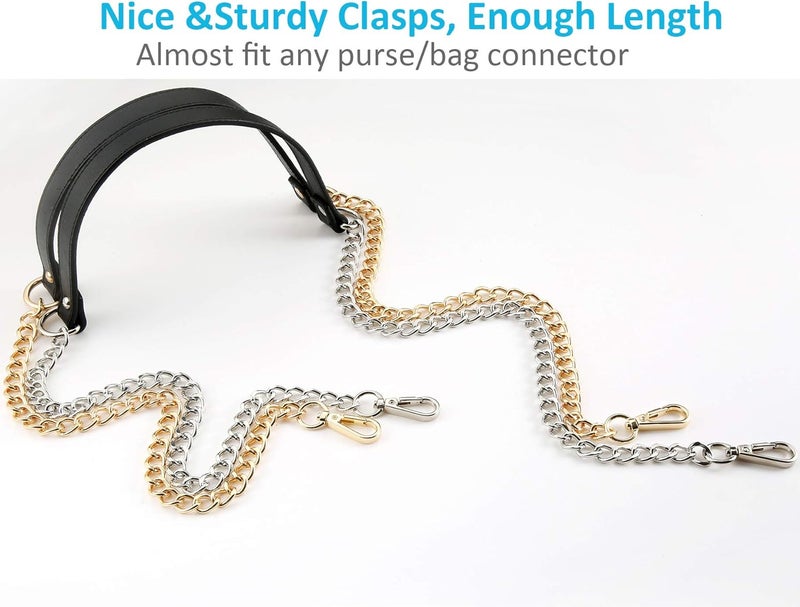 UTreers Purse Chain Strap Crossbody Bag Chains Strap Handbag Chain Replacement Leather Chain Straps 47.2" - Image 5