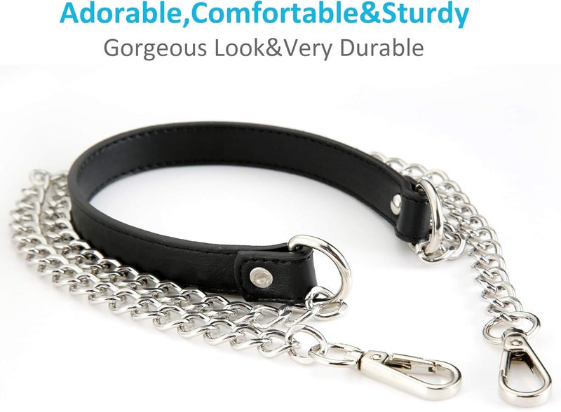 UTreers Purse Chain Strap Crossbody Bag Chains Strap Handbag Chain Replacement Leather Chain Straps 47.2" - Image 2