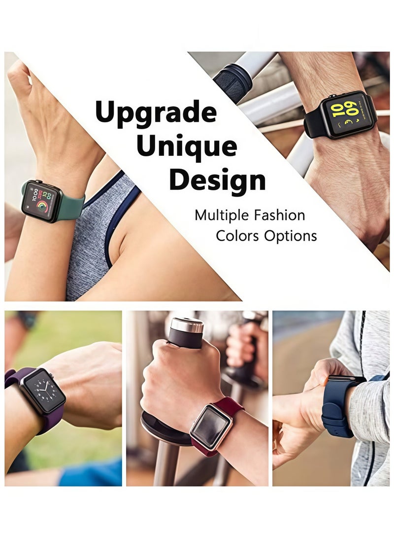 keloray 6 Pack Silicone Sport Watch Bands for Apple Watch, Compatible with Apple Watch Series 11/10/8/7/6/5 All Models, Fits 38/40/41/42(10s) Sizes, Waterproof Soft Replacement Watch Straps - Image 2