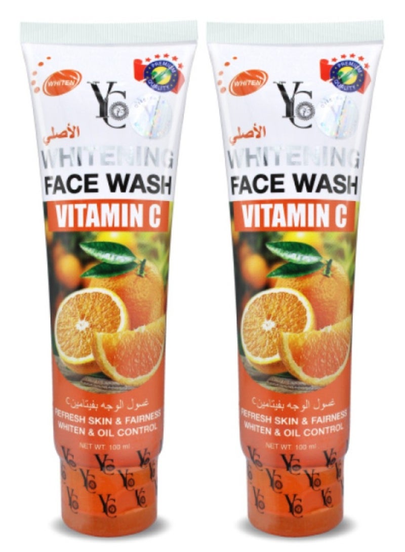 واي سي قطعتين من غسول الوجه بفيتامين سي 100x2 مل - Image 1