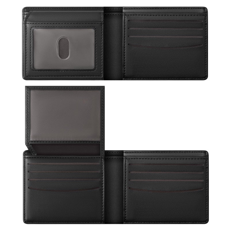 GNDR Wallet For Men RFID Blocking Black Wallets Bifold Faux Leather Card Holder Front Pocket Mens Accessories With Gift Box - Image 1