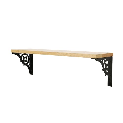 Spillbox Wooden Pooja Home Temple|White Metal Shelf |Wall Mountable|Easy Screw Assembly|Home Temple for Puja Room |Pooja Stand | Mandir-SINGLE FLORAL (Black small) - Image 2