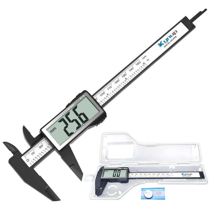 Kynup Caliper Measuring Tool, Digital Caliper Outside Micrometer with Large Screen,6Inch Caliper Tool for Mechanics, Jewelers, Woodworkers, Inch and Millimeter Conversion - Image 1