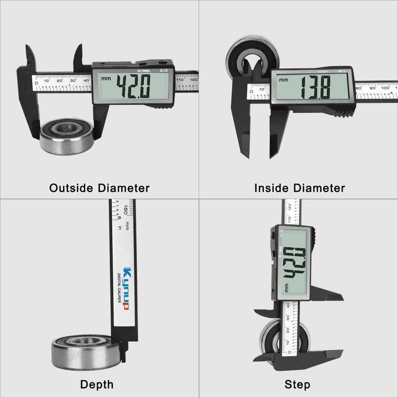 Kynup Caliper Measuring Tool, Digital Caliper Outside Micrometer with Large Screen,6Inch Caliper Tool for Mechanics, Jewelers, Woodworkers, Inch and Millimeter Conversion - Image 4
