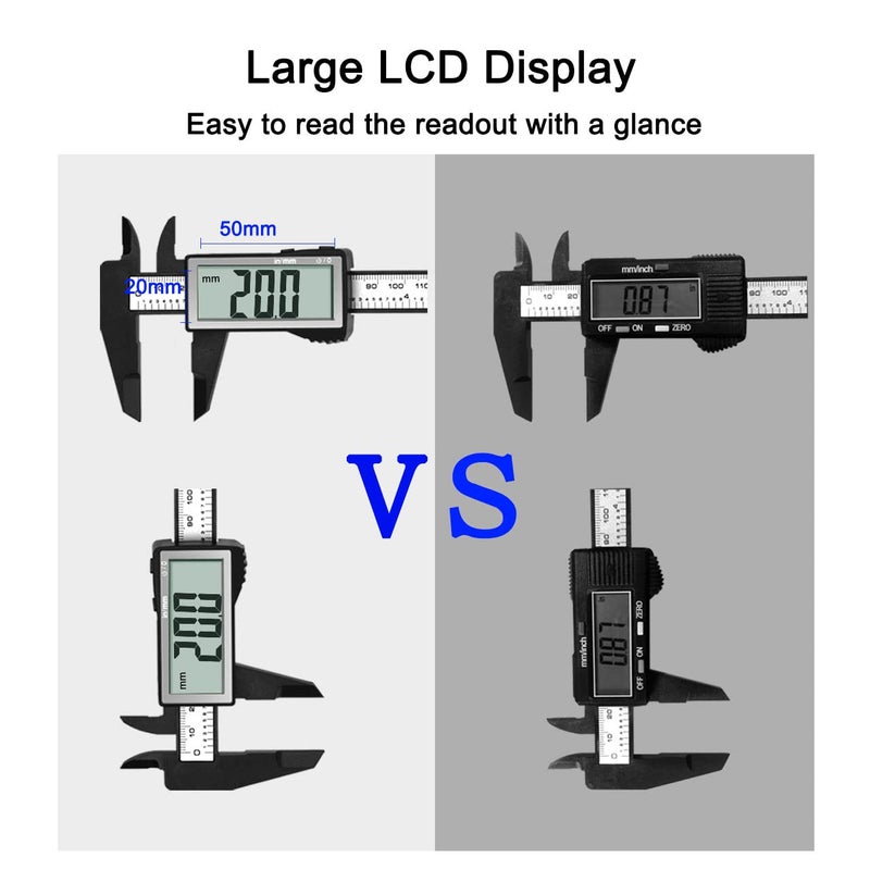 Kynup Caliper Measuring Tool, Digital Caliper Outside Micrometer with Large Screen,6Inch Caliper Tool for Mechanics, Jewelers, Woodworkers, Inch and Millimeter Conversion - Image 3