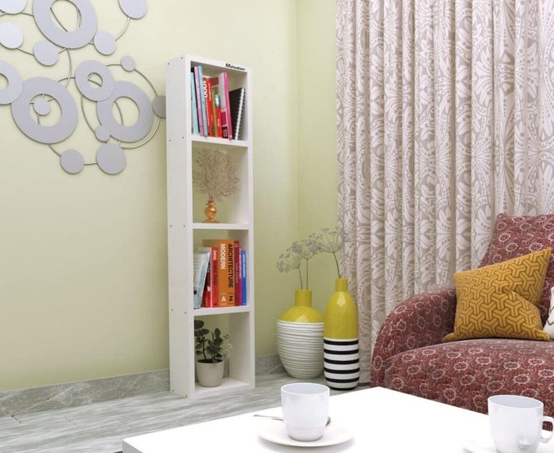 Mahaakaay Sumwud Royal Free Standing Wall Mounted with Fastners Bookcase Book Shelf Display Rack White (Engineered Wood) - Image 1