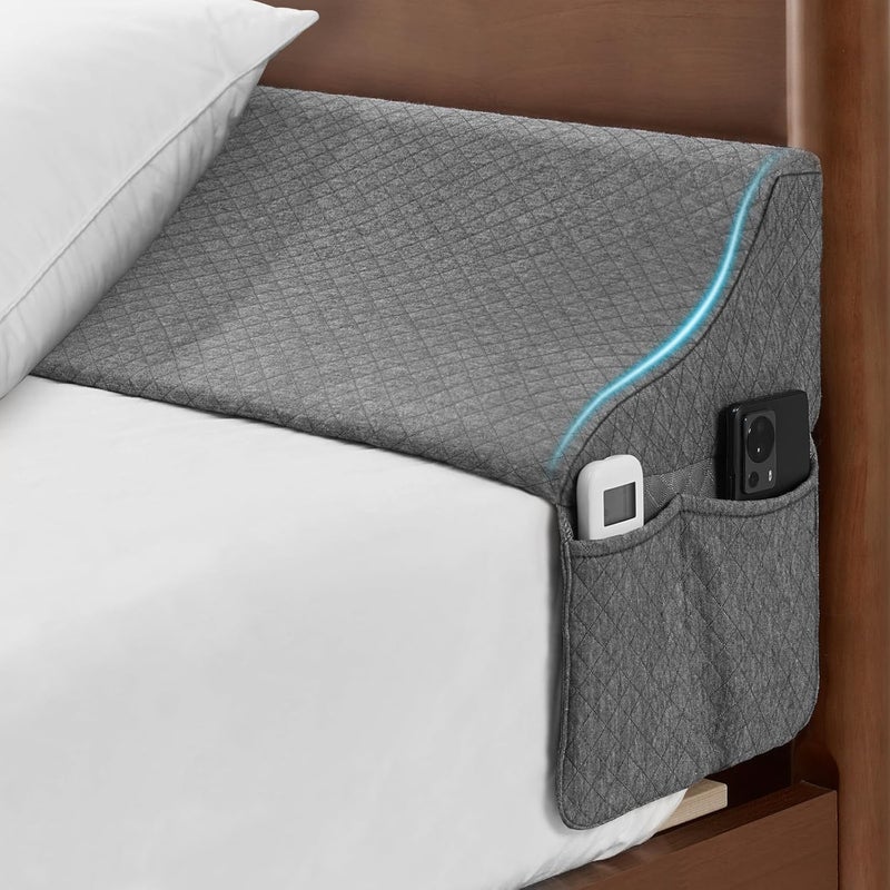 EUHAMS King Size Bed Wedge Pillow for Headboard Bed Gap Filller/Mattress Gap Filler (0-7") - Wedge Pillow Headboard Triangle Foam Pillows Wedges Between Headboards Mattress (Grey,76"x10"x6") - Image 1