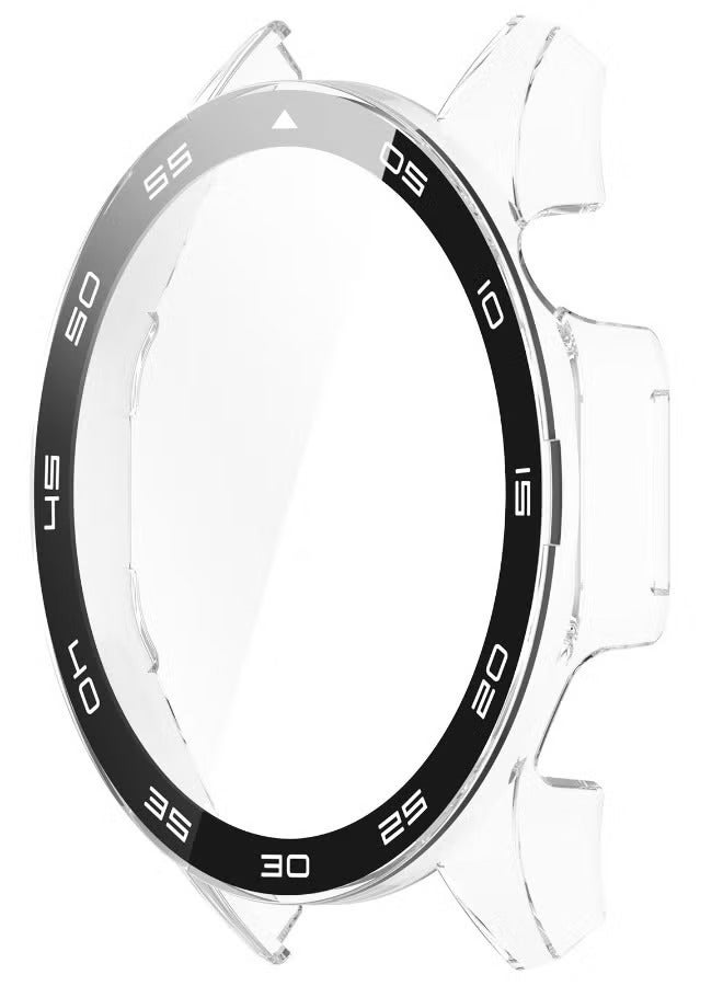 حافظة ساعة هواوي GT 4 مقاس 46 ملم مع واقي شاشة من الزجاج المقوى 9H، تصميم فريد من نوعه، غطاء مقاوم للماء من البولي كربونات، ملحقات تغطية كاملة حساسة للمس لساعة هواوي GT4 46 ملم مع مقياس (شفاف) - Image 2