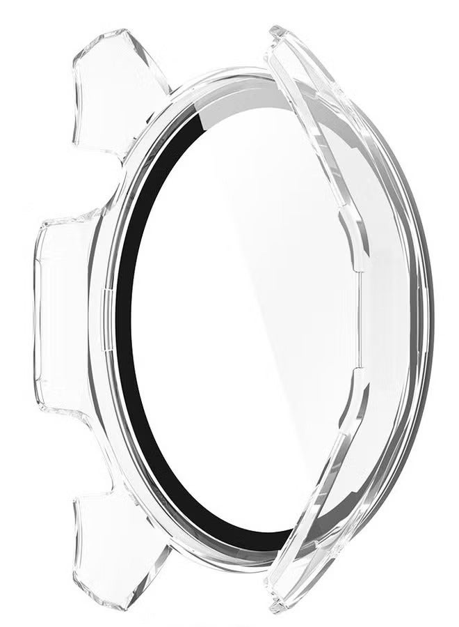 حافظة ساعة هواوي GT 4 مقاس 46 ملم مع واقي شاشة من الزجاج المقوى 9H، تصميم فريد من نوعه، غطاء مقاوم للماء من البولي كربونات، ملحقات تغطية كاملة حساسة للمس لساعة هواوي GT4 46 ملم مع مقياس (شفاف) - Image 3