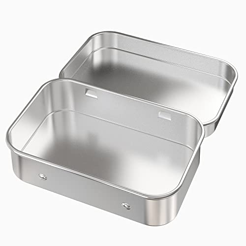 Hulless 6 Pcs Metal Hinged Tin Box Container Mini Portable Small Storage Container Kit with Lid for Home Storage 3.7 x 2.3 x 0.8 Inch, Gold - Image 2