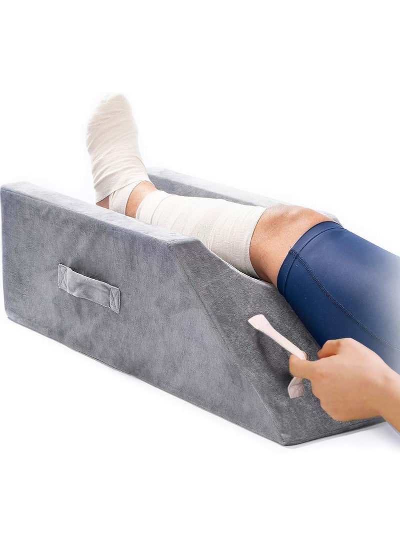LightEase Memory Foam Leg Support and Elevation Pillow w/Dual Handles for Surgery, Injury, or Rest - Image 1