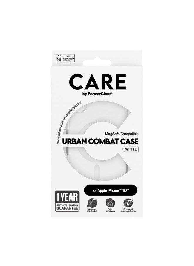 PanzerGlass - PanzerGlass CARE FlagShip MagSafe Case for Apple iPhone 16 Plus 6.7" 2024| 15-Ft Drop Protection, Anti-Yellowing, Slim Profile, Raised Camera Bezel, MagSafe Compatible - Clear / White - Image 1