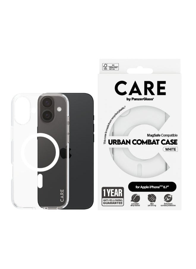 PanzerGlass - PanzerGlass CARE FlagShip MagSafe Case for Apple iPhone 16 Plus 6.7" 2024| 15-Ft Drop Protection, Anti-Yellowing, Slim Profile, Raised Camera Bezel, MagSafe Compatible - Clear / White - Image 1