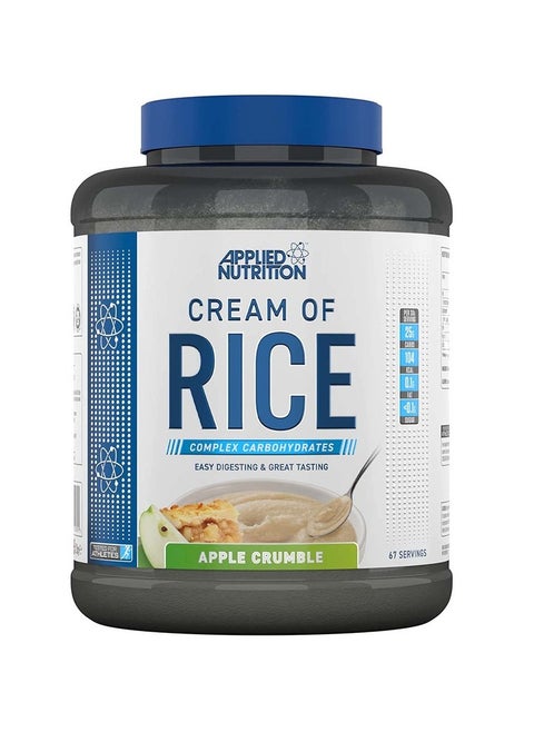 Cream Of Rice - High Carbohydrate Cream Of Rice Supplement, Source Of Energy For Breakfast & Snacks, Easy To Digest, Low Sugar, Low Fat, Vegan, 2Kg (Apple Crumble)