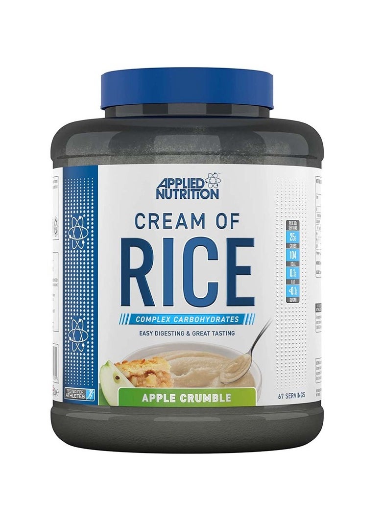 Applied Nutrition - Cream Of Rice - High Carbohydrate Cream Of Rice Supplement, Source Of Energy For Breakfast & Snacks, Easy To Digest, Low Sugar, Low Fat, Vegan, 2Kg (Apple Crumble) - Image 1