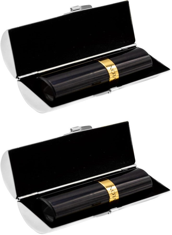 Stephanie Imports Set of 2 Capsule Shaped Lipstick Cases (Silver Ridges) - Image 3