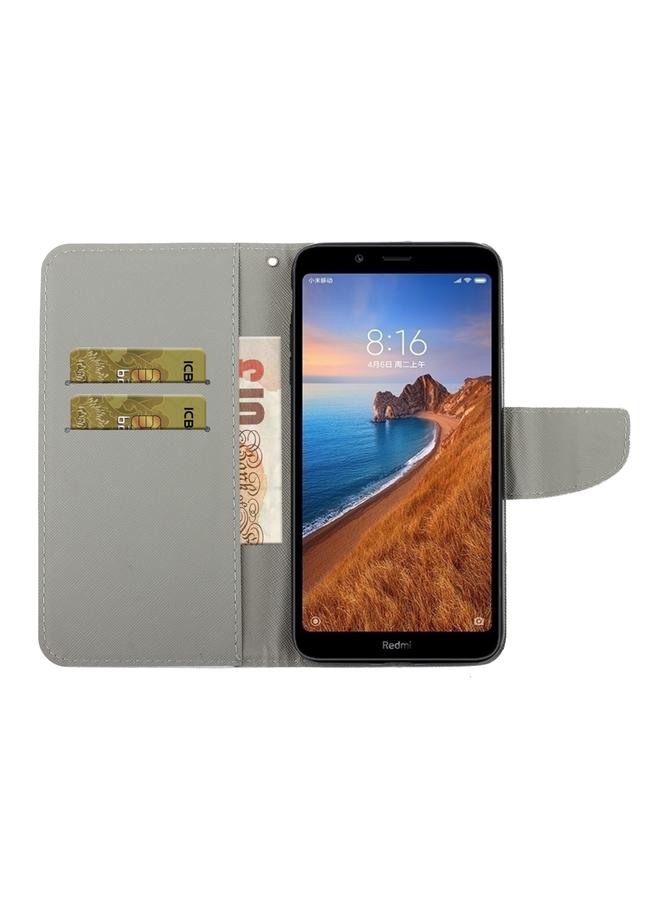 إيروريكس جراب لهاتف Xiaomi Redmi 7A، جراب جلدي PU قابل للطي أفقيًا برسومات ملونة ثلاثية الأبعاد مع حامل وفتحات للبطاقات ومحفظة - Image 4