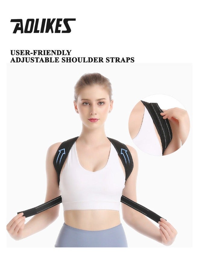 AOLIKES Reflective & Ergonomic Posture Corrector Belt for Men and Women, Breathable Back Brace Posture Corrector,  Invisible Back Support Brace for Spine Alignment, Improve Posture, Correct Hunchback, Ideal for Sports, Office, Daily Use (Black) - Image 5