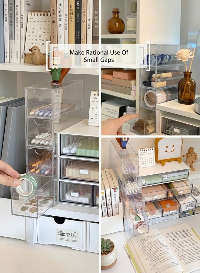 Beauenty Sunglasses Case Storage Box with 4 Clear Divided Drawers,Stackable Sunglasses Organizer,Acrylic Makeup Display Organizer for Sunglasses/Eye Glass/Jewelry/Cosmetic/Watch/Eyeshadow - Image 5