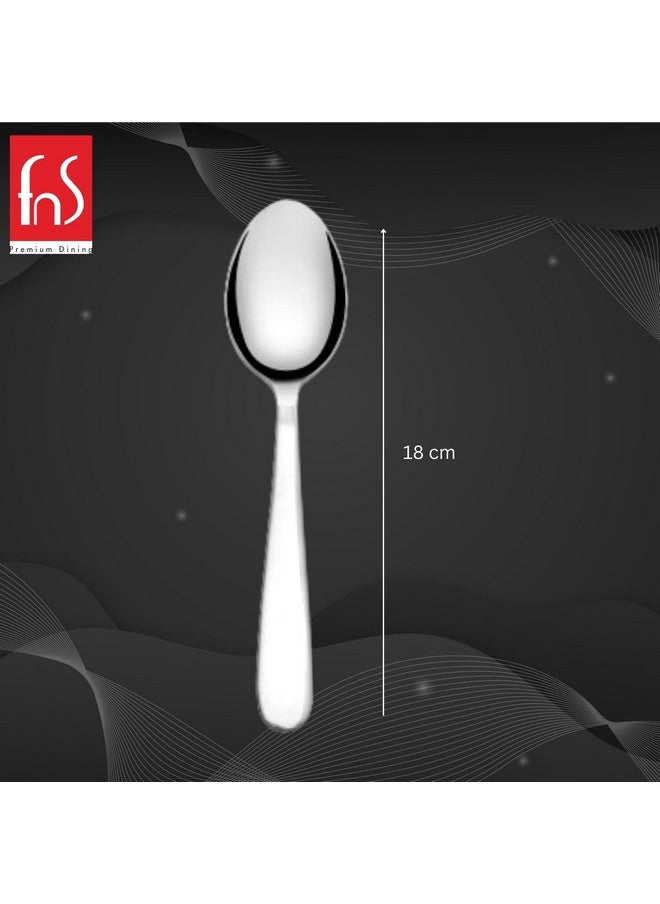FNS Montavo Verona Dessert Spoon 6 Pcs Set | Ideal for Home, Restaurant and Kitchen |Elegant Design  - Image 2