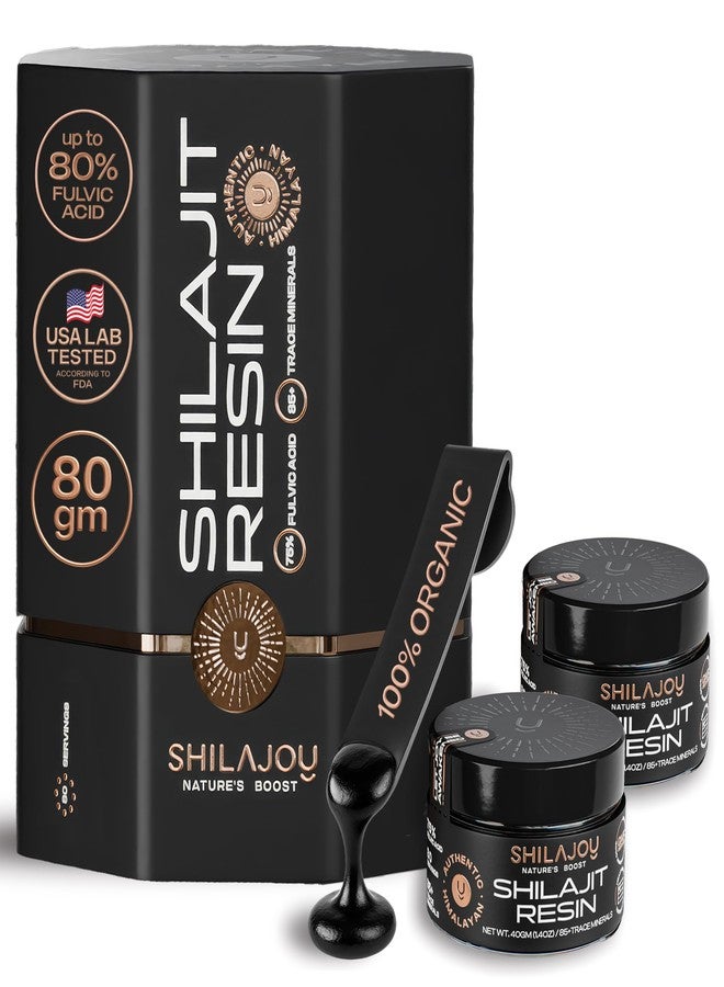 SHILAJOY Shilajit Resin for Men & Women - Pure Himalayan Gold Grade High Potency with >75% Fulvic Acid and 85+ Trace Minerals, U.S. Lab Tested, Energy Boost & Immune Support (80gm - 160 Servings) - Image 1