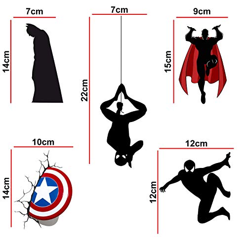 Sticker Yard StickersYard Super Hero's Decorative Wall Sticker Combo Pack for Switch Panel Board, Laptop, Fridge (PVC Vinyl) - Set of 5 |Switch Sticker| - Image 2