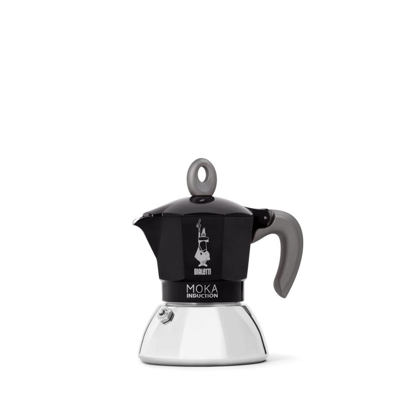 BIALeTTI Bialetti  Moka Induction Moka Pot Suitable for all Types of Hobs 2 Cups Espresso 28 Oz 90 millilitersBlack 