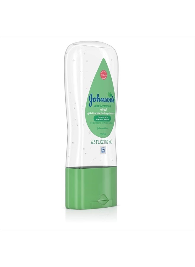 Johnson's Baby - Oil Gel with Aloe Vera & Vitamin E, Hypoallergenic Baby Skin Care, 6.5 fl. oz - Image 1