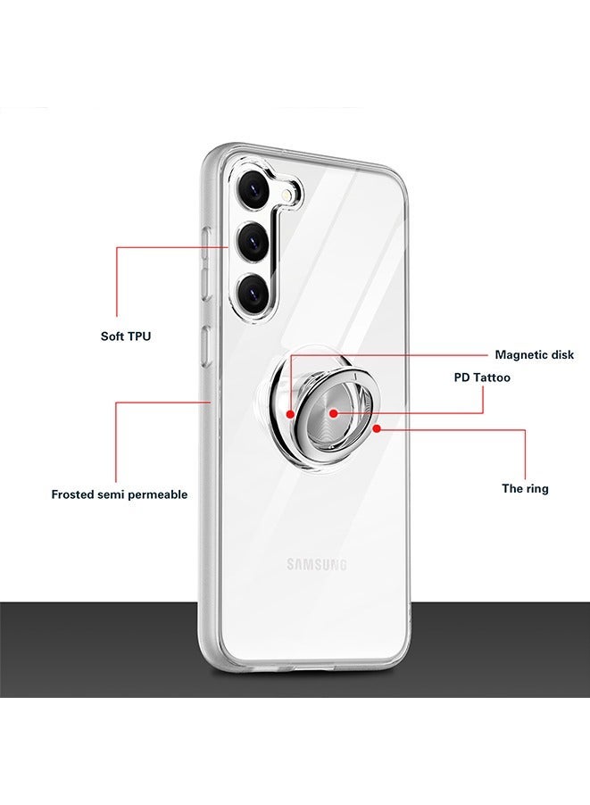 IAF Case for Samsung Galaxy S23 Plus,Shock-Resistant Flexible TPU Silicone Phone Cover with Magnetic Ring Kickstand (Samsung Galaxy S23 Plus) - Image 4