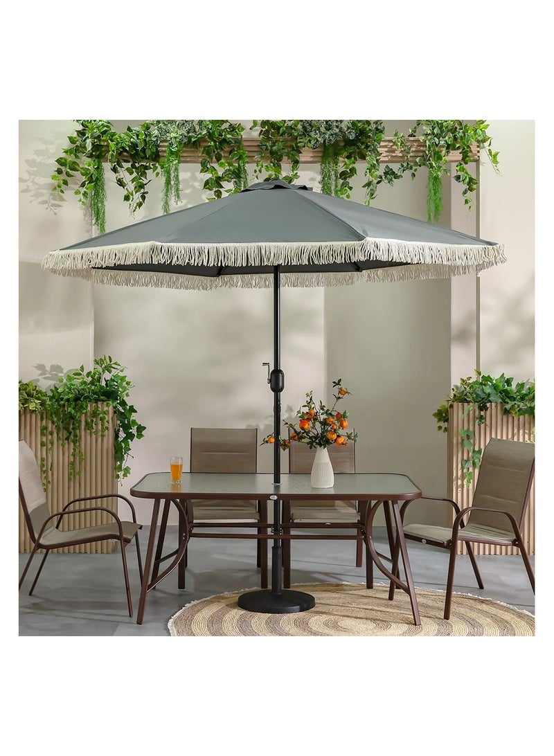 DANUBE HOME مظلة واحة مع زخرفة بدون قاعدة 2.7م مظلة فناء قابلة للتعديل | تصميم حديث مظلة شمسية خارجية مقاومة للماء مع حماية من الأشعة فوق البنفسجية للشرفة والشاطئ والمسبح 270x270 سم - رمادي - Image 2