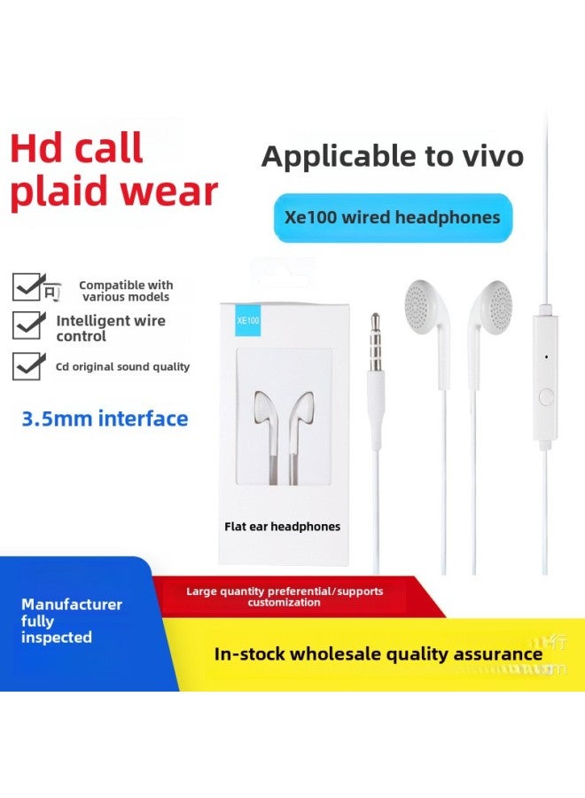 For Vi Z1 VoXE100 Youth Z3x U1 Heavy Bass Wired Headphones Half In-ear Wire Control Belt-Color:3.5mm Copper Ring Horn (with Packaging)  - Image 1