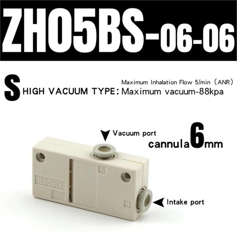 1pcs Pneumatic Vacuum Generator ZH05BS ZH07BS ZH10BS ZH13BS08-10 ZH05BL ZH07BL ZH10BL ZH13BL08-10 Box Type Vacuum(ZH05BS-06-06) - Image 2
