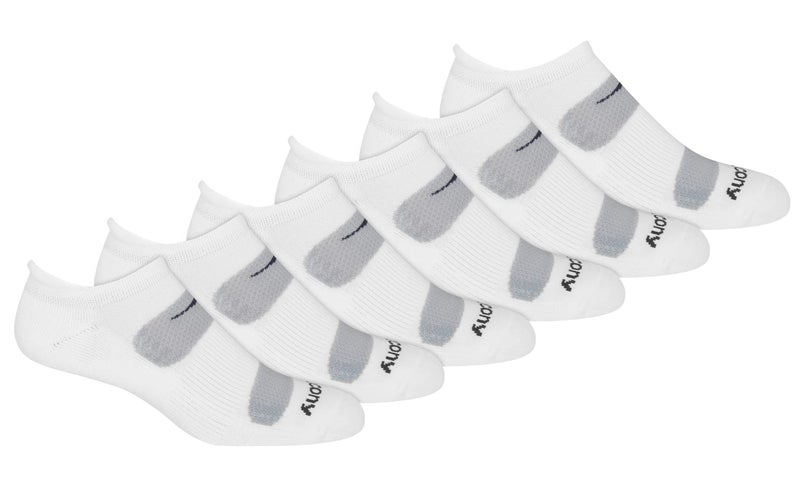 Saucony Mens RunDry Mesh Ventilating Comfort Fit Performance Tab Socks Available in MXL 6 12 Pairs White 6 Pairs Large - Image 1