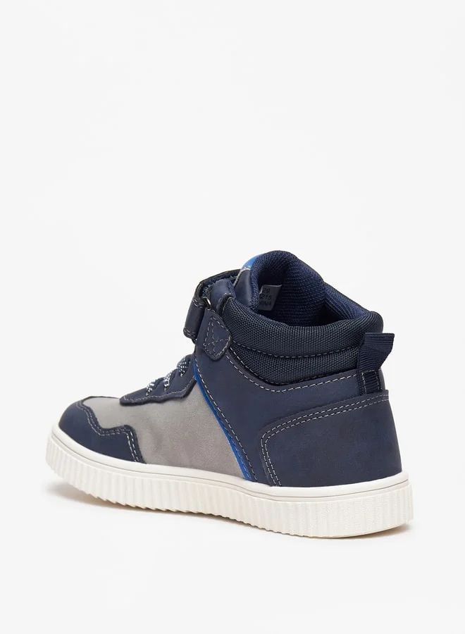 LBL by Shoexpress Boys'S Stitch Detail High Top Casual Sneakers With Hook And Loop Closure