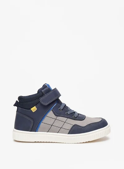 LBL by Shoexpress Boys'S Stitch Detail High Top Casual Sneakers With Hook And Loop Closure
