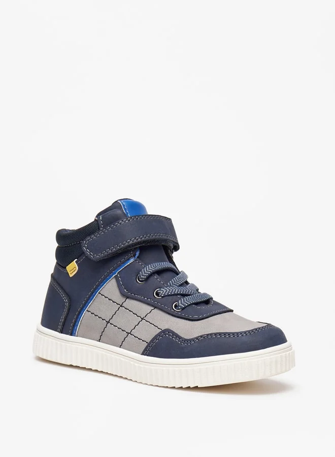 LBL by Shoexpress Boys'S Stitch Detail High Top Casual Sneakers With Hook And Loop Closure