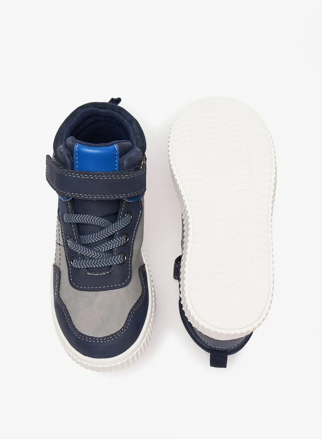LBL by Shoexpress Boys'S Stitch Detail High Top Casual Sneakers With Hook And Loop Closure