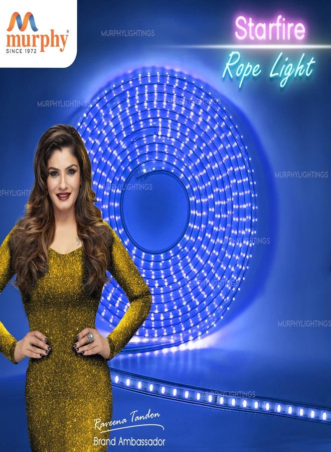 مورفي مصباح مورفي 2835-120 LED عالي الإضاءة مقاوم للماء للاستخدام الداخلي والخارجي، أضواء ديوالي، ضوء أنبوب حبل، ضوء مخفي (120 ليد/متر) (أزرق، 15 متر) - Image 5