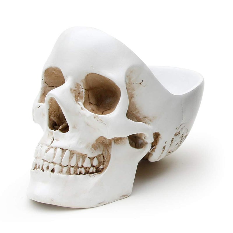 Suck UK  Skull Desk Organiser Gothic Jewellery Box Key Bowl  Trinket Dish Desk Tidy Organiser Gothic Home Decor  Goth Decor Goth Gifts For Women Bedroom Decoration White