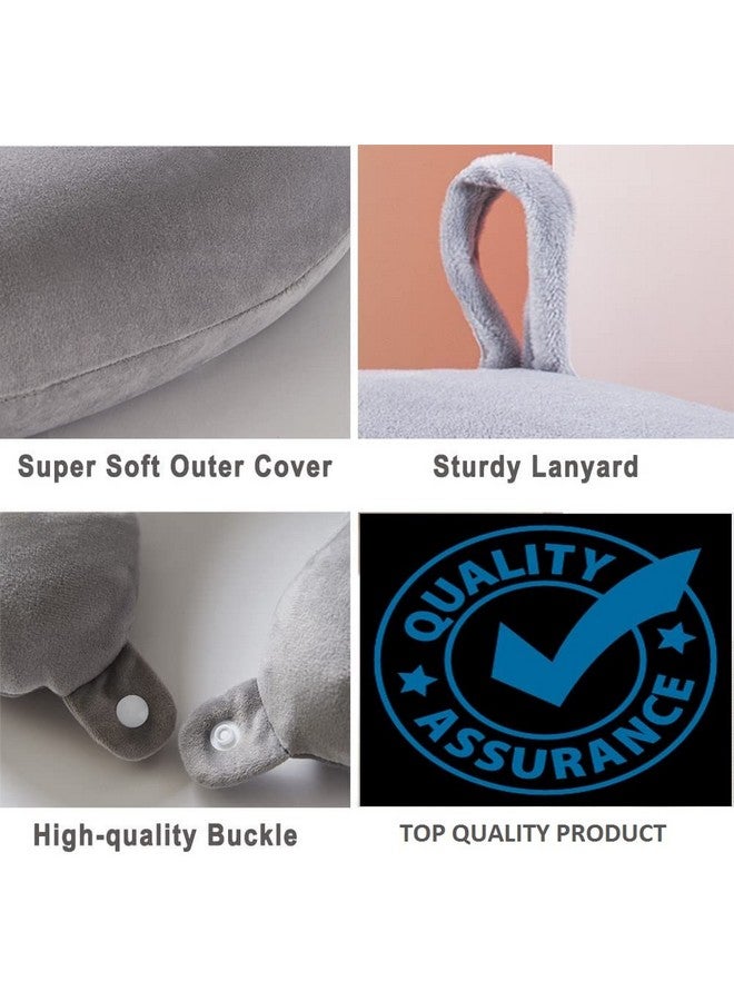 Fluffy's Luxurious Portable Travel Pillow - Perfect Neck Support Pillow, Luxury Compact & Lightweight Quick Pack for Camping,Sleeping Rest Cushion (Grey) (Grey) - Image 5