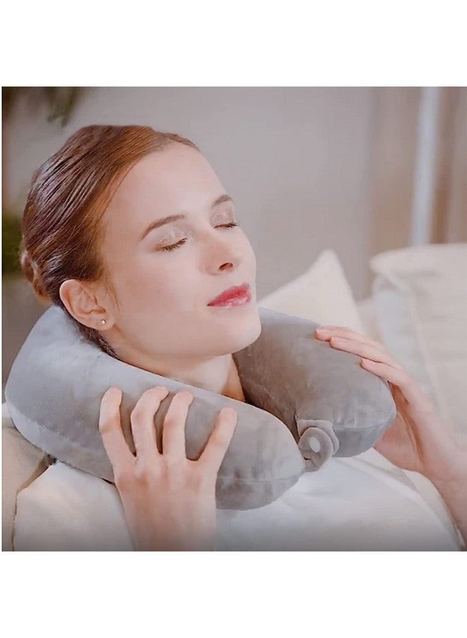 Fluffy's Luxurious Portable Travel Pillow - Perfect Neck Support Pillow, Luxury Compact & Lightweight Quick Pack for Camping,Sleeping Rest Cushion (Grey) (Grey) - Image 2