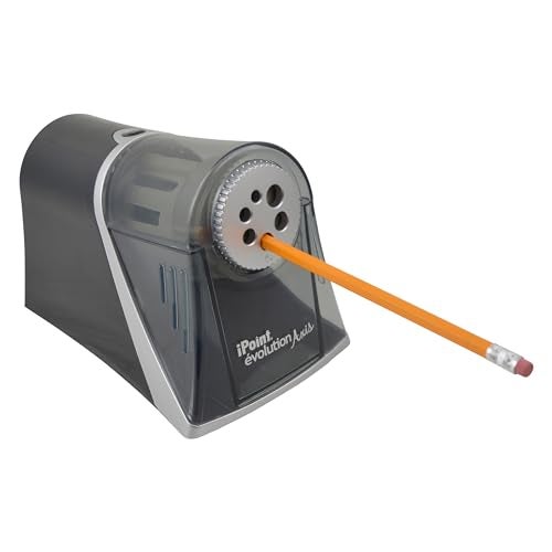 Westcott Electric iPoint Evolution Axis Heavy Duty Classroom Pencil Sharpener, Black and Silver - Image 1