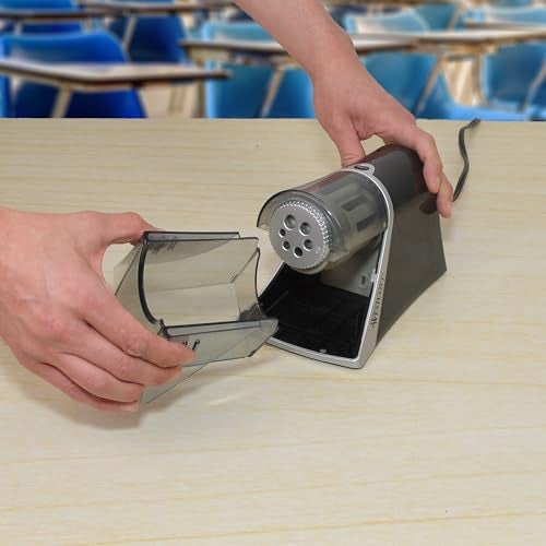 Westcott Electric iPoint Evolution Axis Heavy Duty Classroom Pencil Sharpener, Black and Silver - Image 5