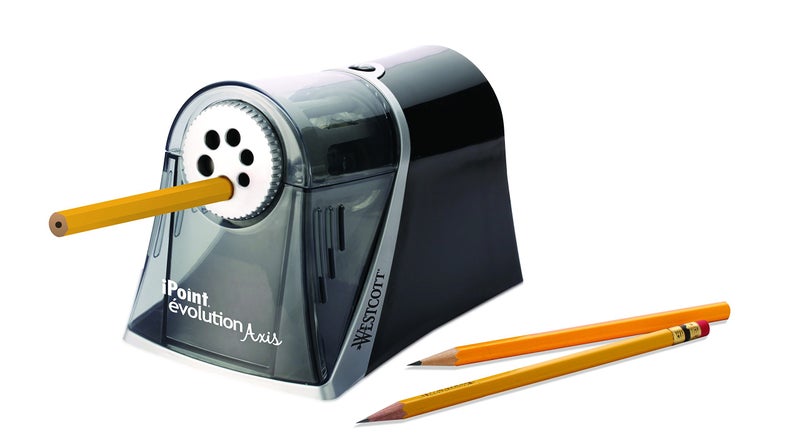 Westcott Electric iPoint Evolution Axis Heavy Duty Classroom Pencil Sharpener, Black and Silver - Image 2