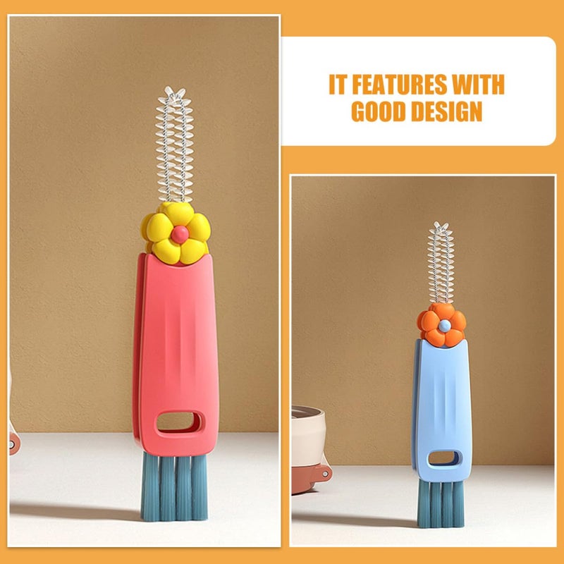 Multifunctional 3Pcs Bottle Straw Lid Cleaning Brushes Set With Hanging Groove - Image 5